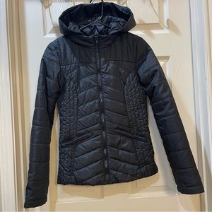 Pink Envelope Jacket Women XS Puffer Parka Outdoor Long Sleeve Hooded Black